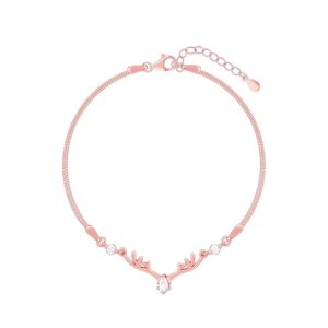 GIVA 925 Silver Deer Heart Bracelet, Adjustable | Gifts for Women and Girls | With Certificate of Authenticity and 925 Stamp | 6 Months Warranty*